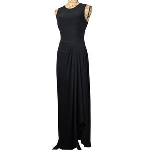 Classy Lauren Ralph Lauren Black Sleeveless Maxi Dress Cascade Ruffle Size‎ 4